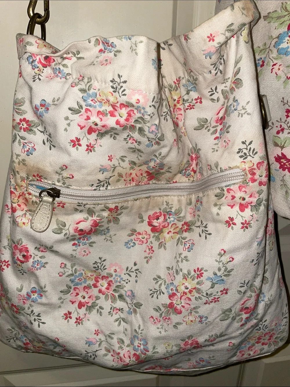 Cath Kidston Cream Floral Crossbody Tote Bag and bonus medium tote bag